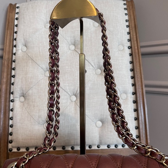 Valentino by Mario Valentino Quilted Leather Chain Shoulder Bag – Burgundy Wine - Picture 9 of 16